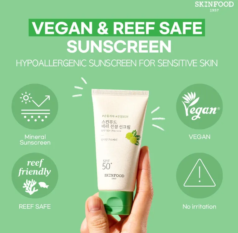 SKINFOOD Mini Vegan Sun Cream SPF 50  PA     Sunscreen Zinc
