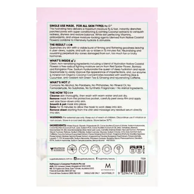 SugarBaby Goodbye To Dry Premium Bio-Degradable Bamboo Sheet Mask