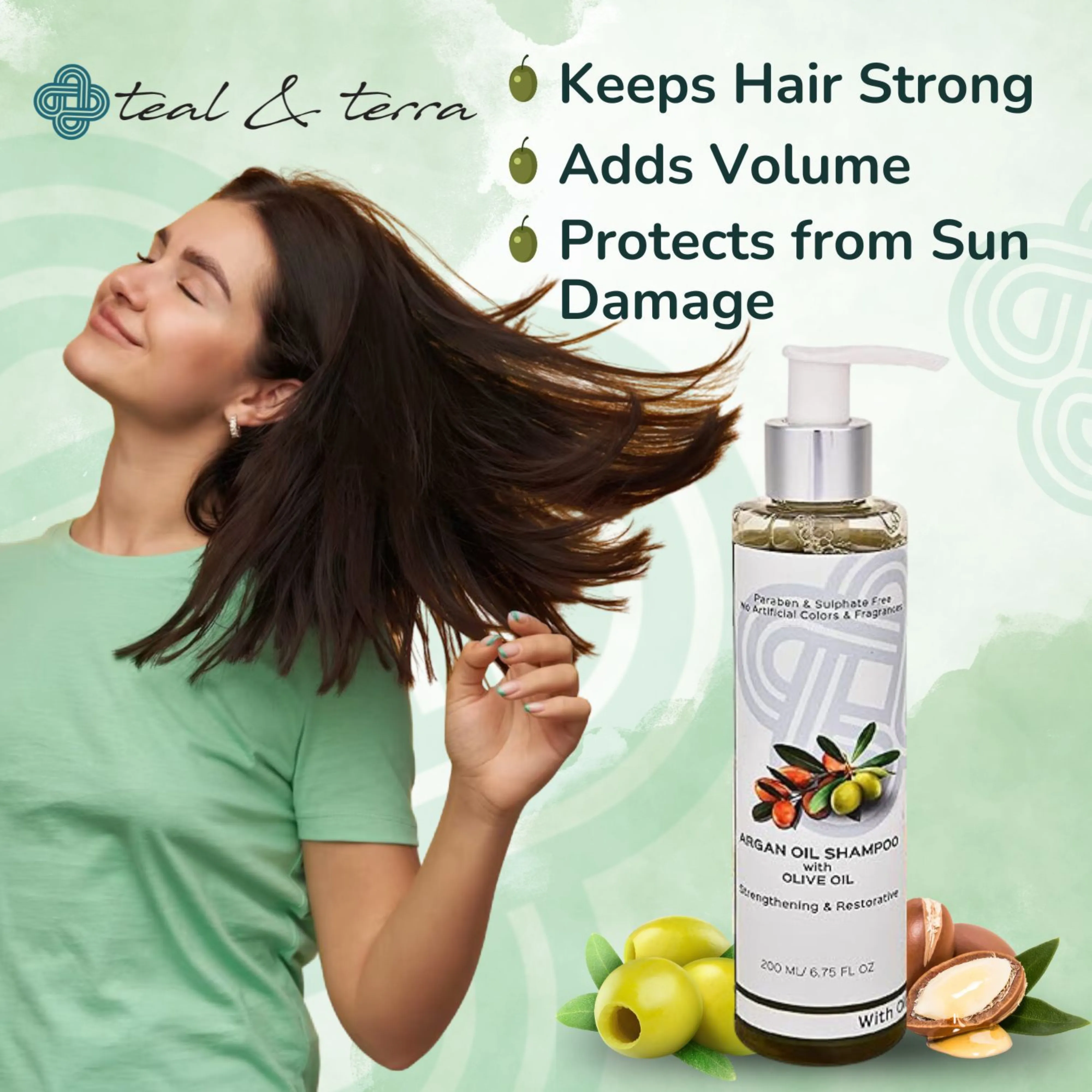 Teal & Terra - Argan Oil Shampoo with Olive Oil - 200 ml