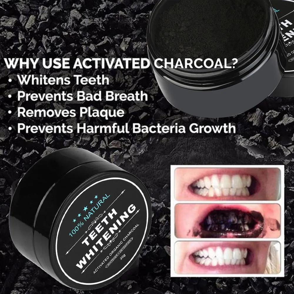 Teeth Whitening Powder Natural Organic Activated Charcoal Bamboo Toothpaste