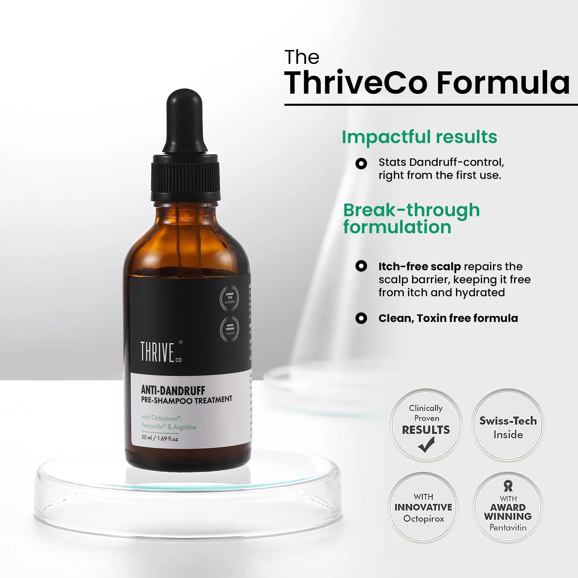ThriveCo Anti-Dandruff Health Kit: Anti-Dandruff Pre-Shampoo Lotion & Hair Vitalizing Shampoo | 250 ml