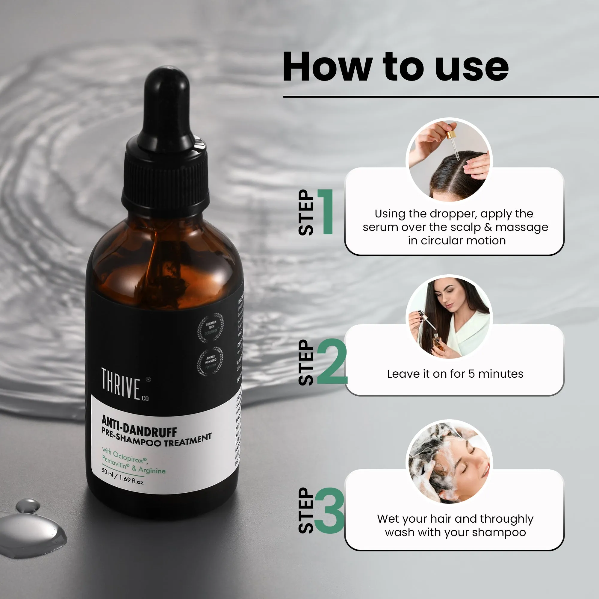 ThriveCo Anti-Dandruff Health Kit: Anti-Dandruff Pre-Shampoo Lotion & Hair Vitalizing Shampoo | 250 ml