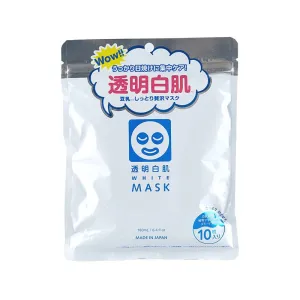 Toumei Shirohada White Mask - 1 Bag of 10 Sheets