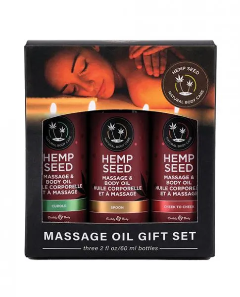 Valentines Massage Oil Gift Set - 2 oz Asst. Scents Box of 3