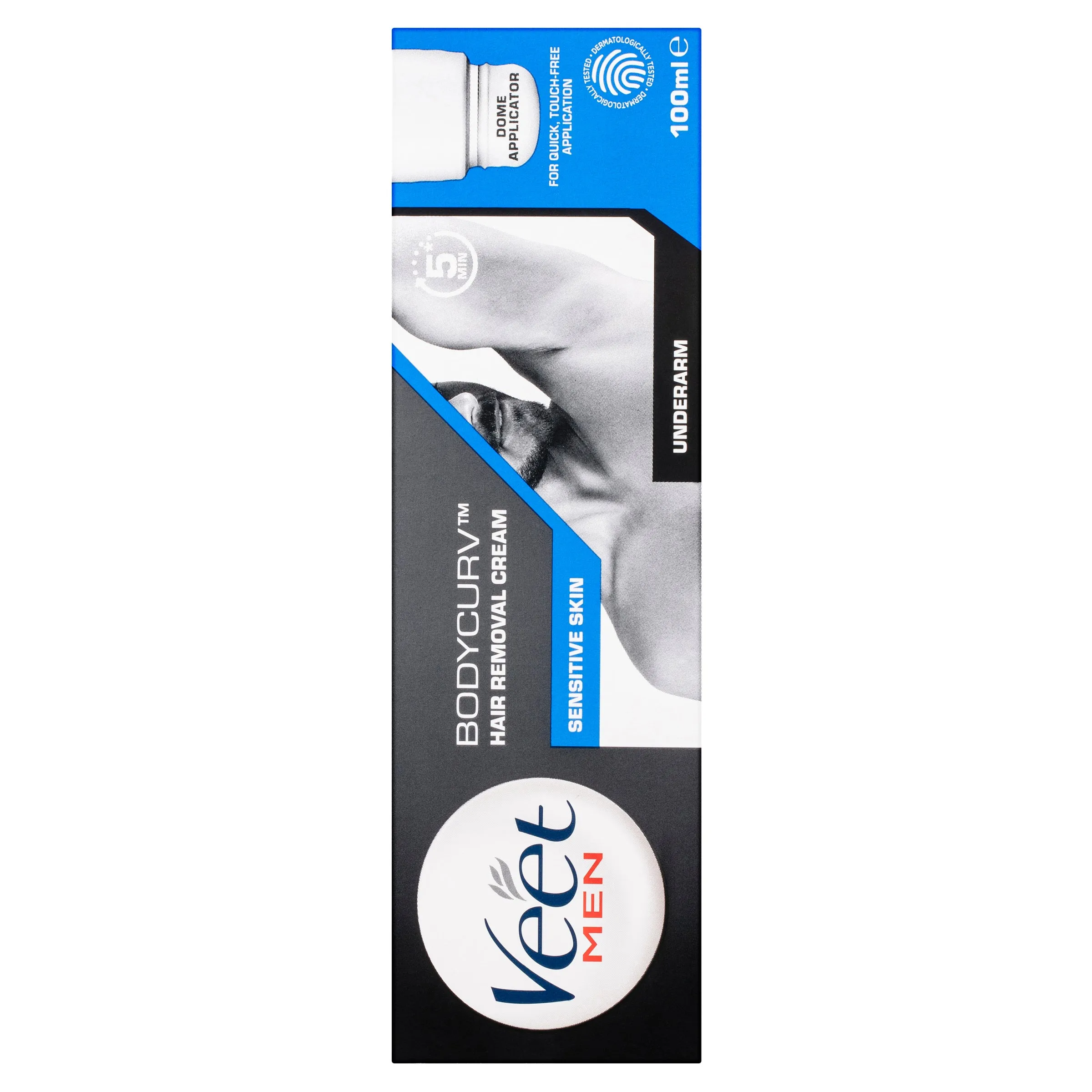 Veet Men Bodycurv Hair Removal Cream Sensitive Skin Underarm Dome Applicator 100ml