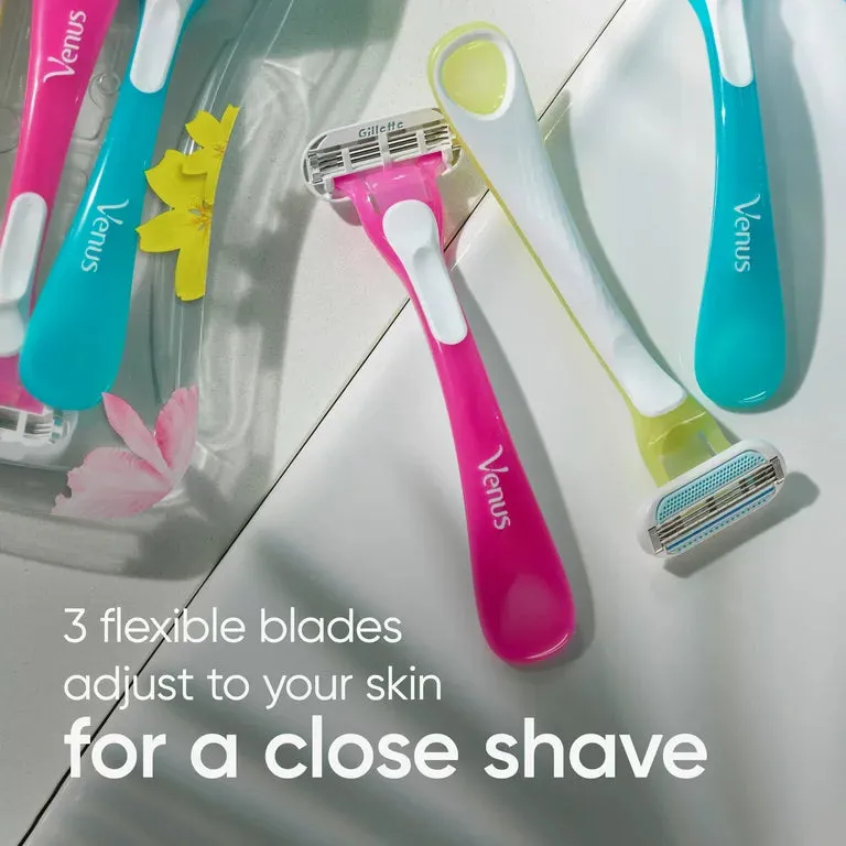 VENUS Gillette Venus Tropical Women's Disposable Razors, 4ct   Satin Care Ultra Sensitive Shave Gel