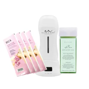 Waxing Kit - Digital Wax Warmer   100g Wax Cartridge   100x Pre-Cut Strips Pack