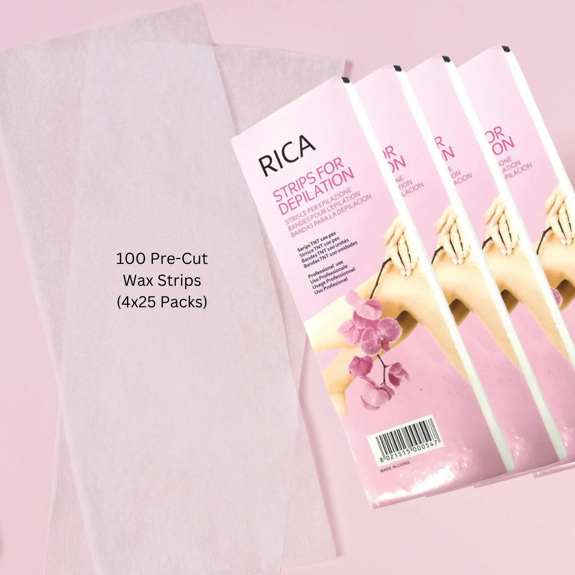 Waxing Kit - Digital Wax Warmer   100g Wax Cartridge   100x Pre-Cut Strips Pack